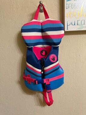 Body Glove Kids Pink & Blue Striped Swim Vest